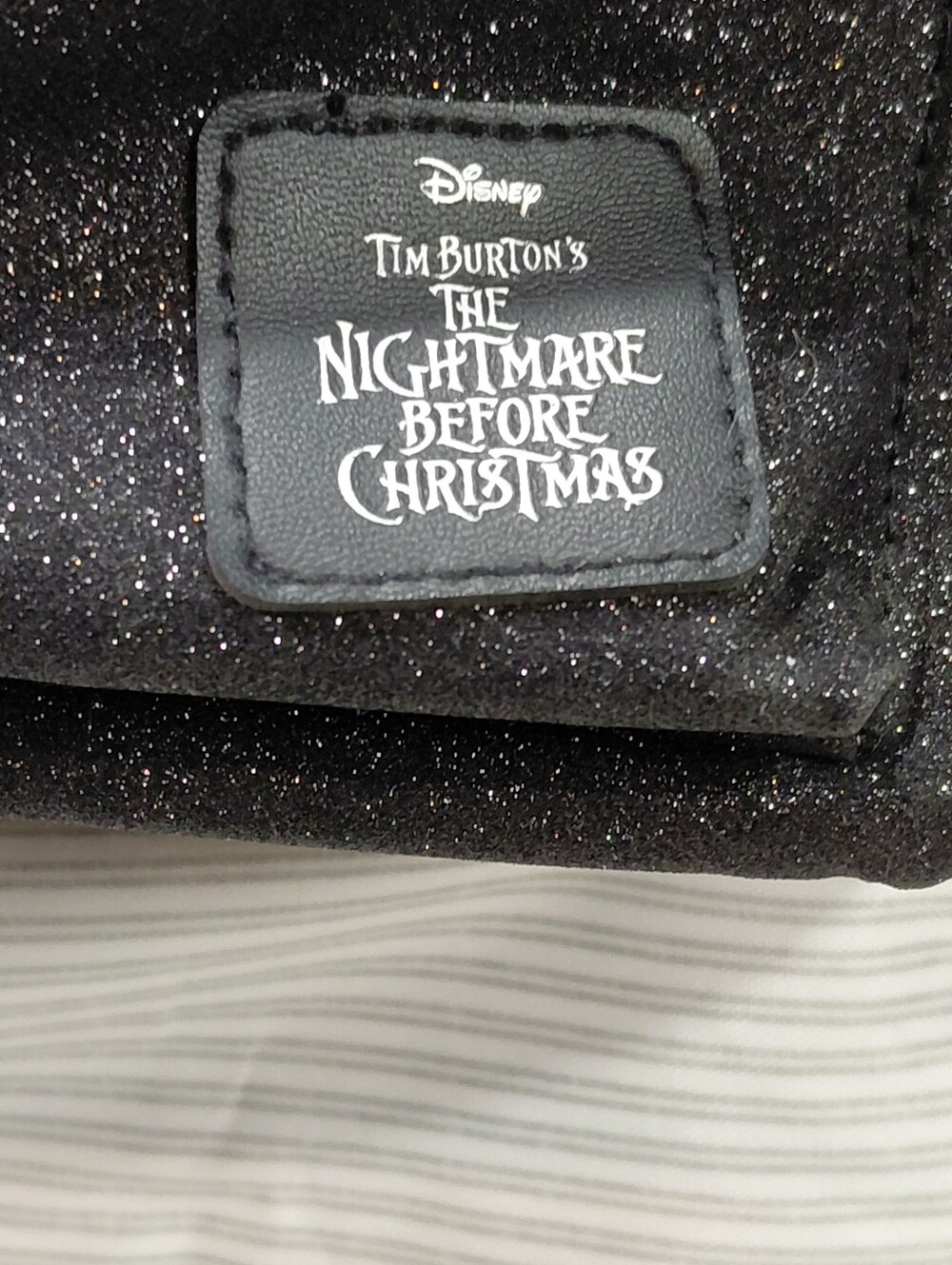 Disney's Bioworld Nightmare Before Christmas Black Glitter Mini Backpack - Picture 4 of 12